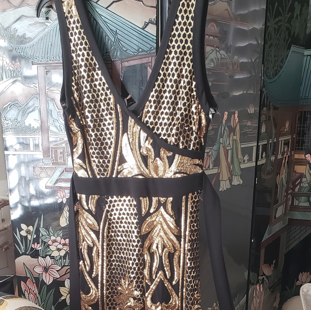 Sequin and foil embellished jumpsuit